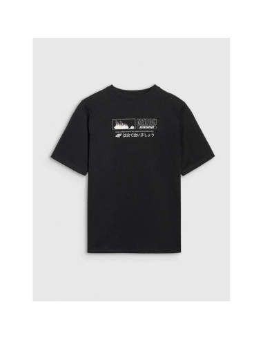 T-shirt oversize z nadrukiem chłopięcy 4f 4fjraw25ttshm3065-20s