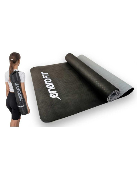 Mata do jogi i fitness tpe antypoślizgowa czarno-szara enero fit