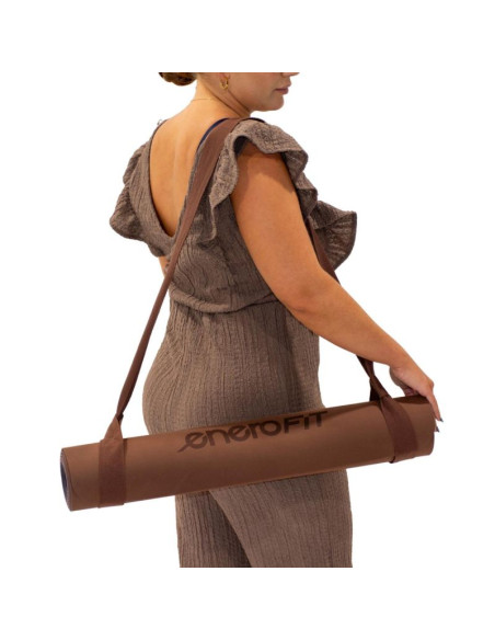 Mata do jogi i fitness tpe antypoślizgowa brązowa enero fit