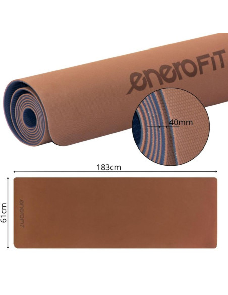 Mata do jogi i fitness tpe antypoślizgowa brązowa enero fit
