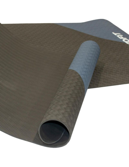 Mata do jogi i fitness tpe antypoślizgowa czarno-niebieska enero fit