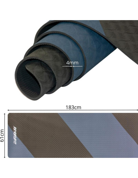 Mata do jogi i fitness tpe antypoślizgowa czarno-niebieska enero fit