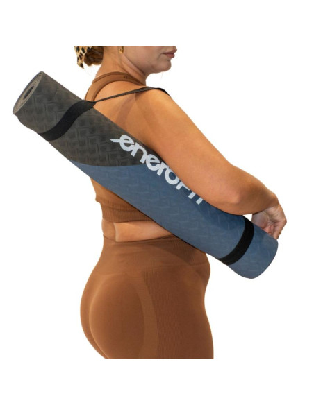 Mata do jogi i fitness tpe antypoślizgowa czarno-niebieska enero fit