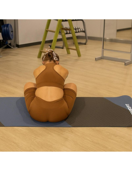 Mata do jogi i fitness tpe antypoślizgowa czarno-niebieska enero fit