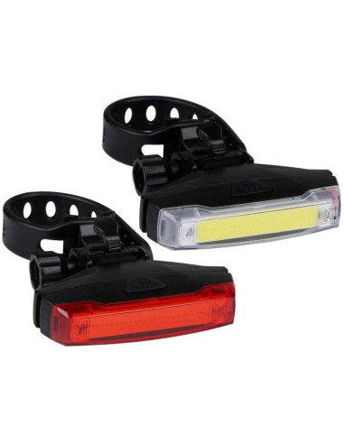 Zestaw lamp rowerowych led przód i tył black dunlop