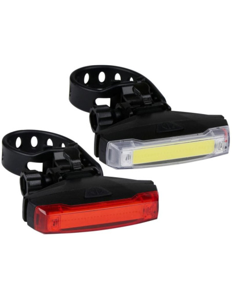 Zestaw lamp rowerowych led przód i tył black dunlop