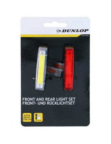 Zestaw lamp rowerowych led przód i tył black dunlop