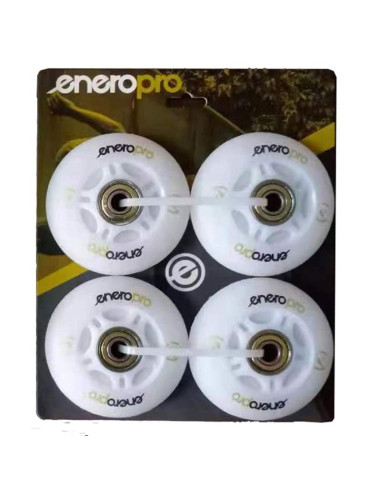 Kółka do rolek enero pro pu 64 mm 4 szt z łożyskami abec 7 led