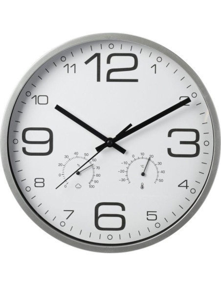 Zegar ścienny 30cm z termometrem biały