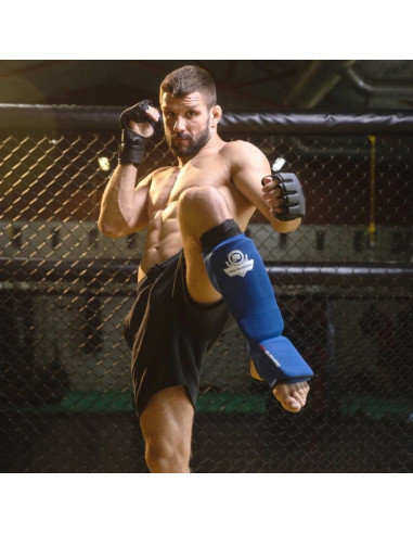 Elastyczne ochraniacze na piszczele m - shinrage blue