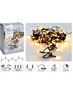 Lampki choinkowe łańcuch świetlny 240 led timer ciepły biały