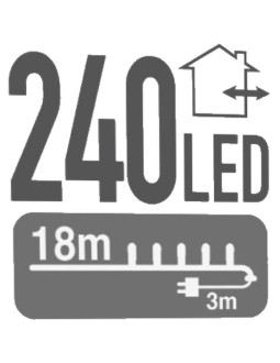 Lampki choinkowe łańcuch świetlny 240 led timer ciepły biały 2