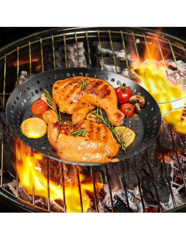 Patelnia do grilowania ze składanym uchwytem non stick czarna