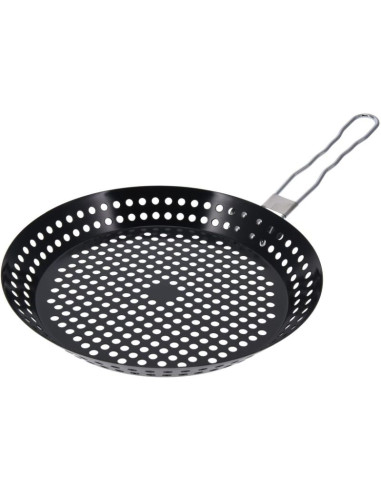 Patelnia do grilowania ze składanym uchwytem non stick czarna