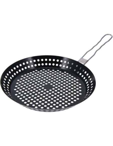 Patelnia do grilowania ze składanym uchwytem non stick czarna