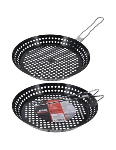 Patelnia do grilowania ze składanym uchwytem non stick czarna