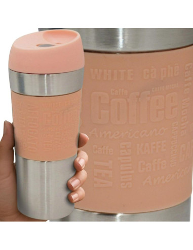 Kubek termiczny turystyczny excellent houseware 350ml różowy