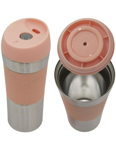 Kubek termiczny turystyczny excellent houseware 350ml różowy