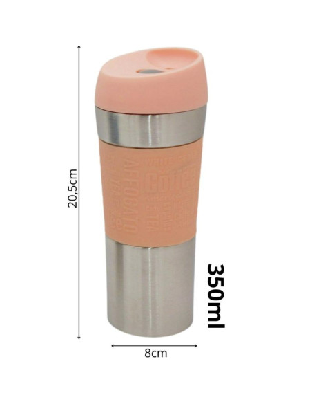 Kubek termiczny turystyczny excellent houseware 350ml różowy