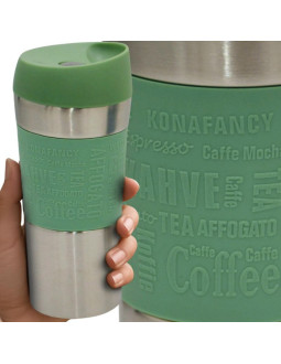 Kubek termiczny turystyczny excellent houseware 350l zielony