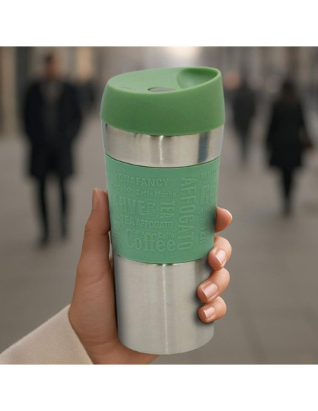 Kubek termiczny turystyczny excellent houseware 350l zielony