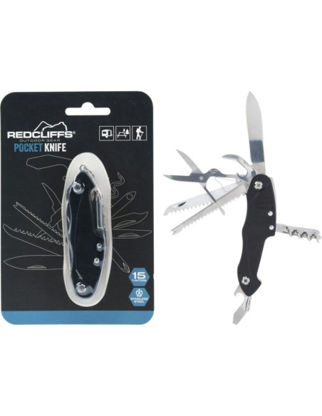 Zestaw survivalowy turystyczny scyzoryk 15w1 black