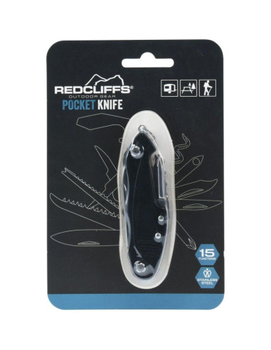 Zestaw survivalowy turystyczny scyzoryk 15w1 black