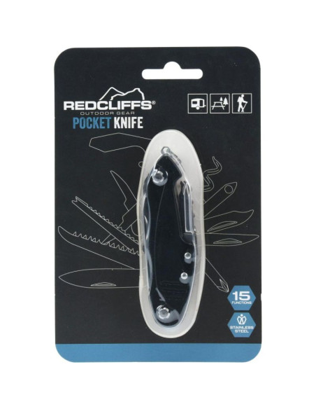 Zestaw survivalowy turystyczny scyzoryk 15w1 black