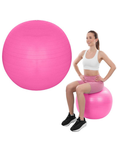 Piłka gimnastyczna do ćwiczeń fitness 75cm antiburst różowa