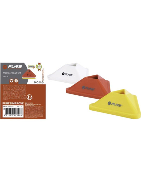 Stożki pachołki znaczniki treningowe 20szt pure 2 improve