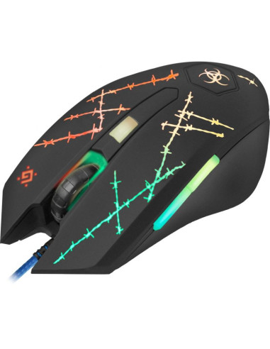 Defender mysz przewodowa forced gm-020l 800/1800/2400/3200 dpi 6p + podkładka + gra 52020