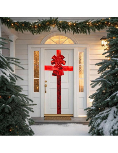 Kokarda na drzwi 33x42cm wstążka czerwona