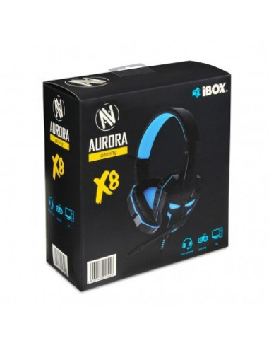 Słuchawki z mikrofonem ibox shpix8mv x8 gaming (kolor czarny)
