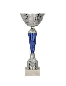 Puchar metalowy srebrno-niebieski