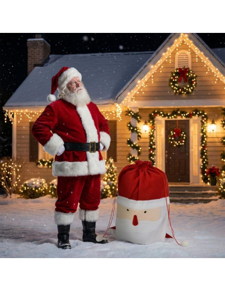 Świąteczny worek na prezent 70x50cm mica - broda