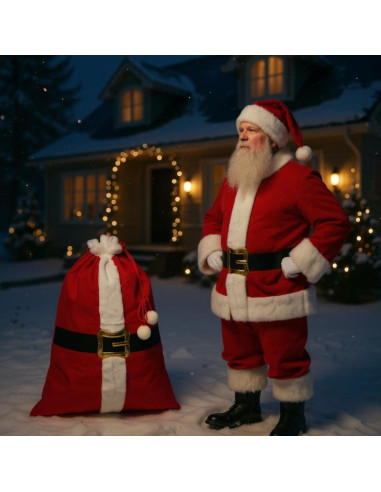 Świąteczny worek na prezent 70x50cm mica - pas