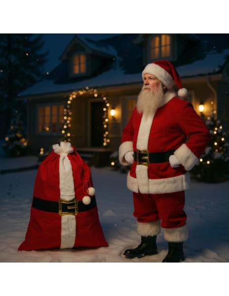 Świąteczny worek na prezent 70x50cm mica - pas