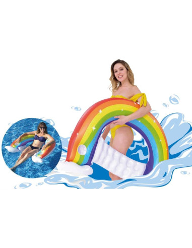 Dmuchany leżak fotel wodny tęcza 107x95x23cm 37606