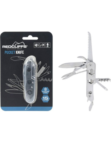 Zestaw survivalowy turystyczny scyzoryk 15w1 silver