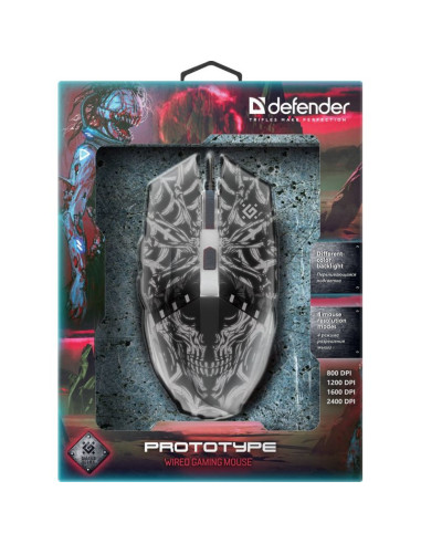 Defender mysz przewodowa prototype gm-670l optic 800/1200/1600/2400 dpi 6p 52670
