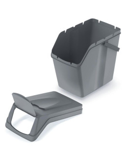 Śmietnik kosz na śmieci 25l sortibox szary kamień 2