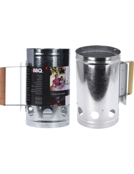 Komin rozpalacz do grilla wys. 27,5cm z drewnianą rączką