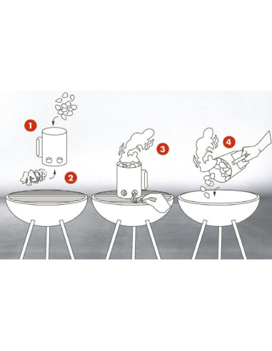 Komin rozpalacz do grilla wys. 27,5cm z drewnianą rączką