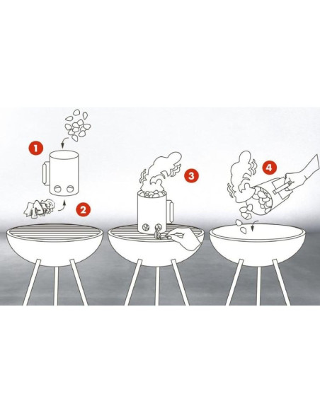 Komin rozpalacz do grilla wys. 27,5cm z drewnianą rączką