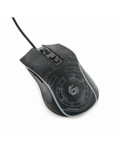 Gembird gamingowa mysz z podświetleniem rgb usb, czarna