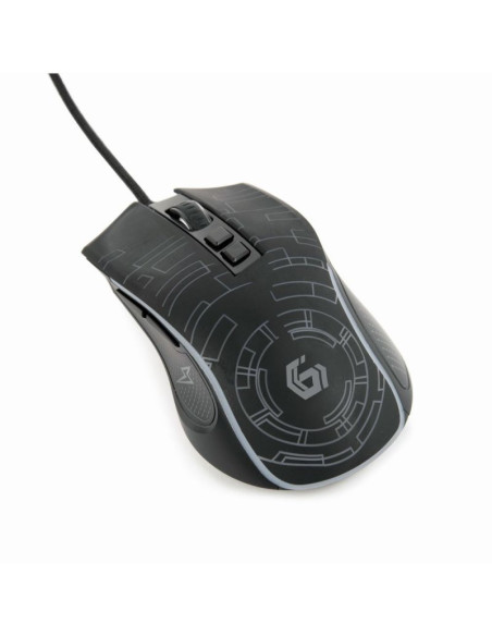 Gembird gamingowa mysz z podświetleniem rgb usb, czarna