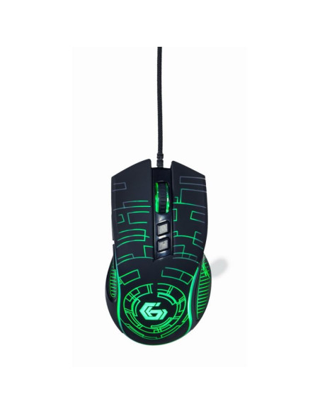 Gembird gamingowa mysz z podświetleniem rgb usb, czarna