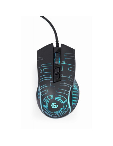 Gembird gamingowa mysz z podświetleniem rgb usb, czarna