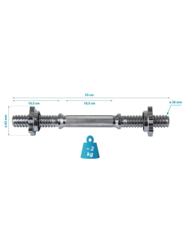 Gryf krótki 35 cm + zaciski enero fit fi28mm