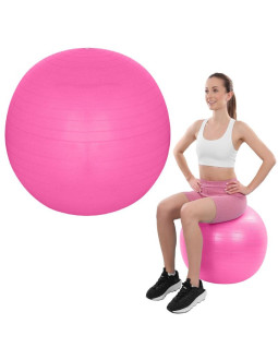 Piłka gimnastyczna do ćwiczeń fitness 65cm antiburst różowa 2